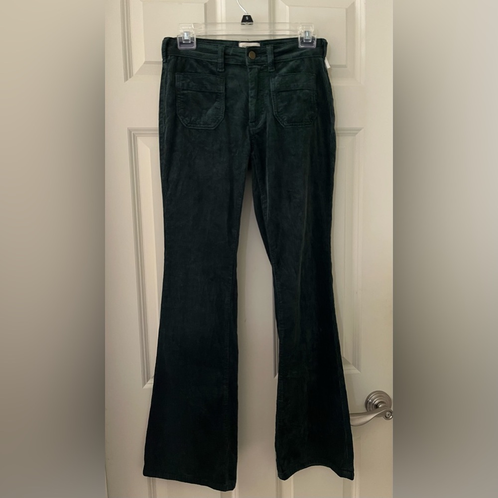 Anthropologie Pilcro Icon Flare Corduroy Pants Jeans Corduroy Emerald Green 26 - Picture 5 of 6